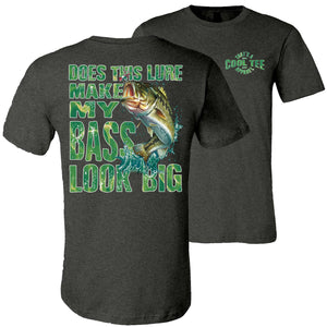 Does This Lure Make My Bass Look Big Funny Fishing Shirts dk heather gray