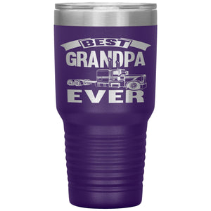 Best Grandpa Ever Trucker Cups 30 Ounce Vacuum Tumbler purple