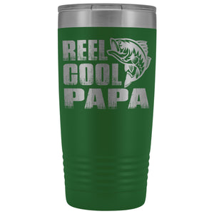 Reel Cool Papa Fishing Papa 20oz Tumbler design 2 green