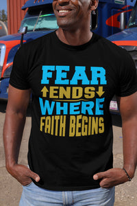 Fear Ends Where Faith Begins Faith T Shirts mock up