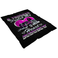 Load image into Gallery viewer, A Trucker Hauled My Heart away Trucker Wife or Girlfriend Fleece Throw Blanket 5