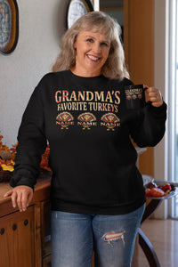 Grandma's Favorite Turkeys Funny Grandma Sweatshirt