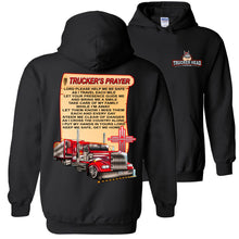 Load image into Gallery viewer, Trucker's Prayer Christian Trucker Hoodie black