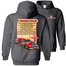 Load image into Gallery viewer, Trucker's Prayer Christian Trucker Hoodie charcoal