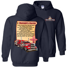 Load image into Gallery viewer, Trucker's Prayer Christian Trucker Hoodie navy