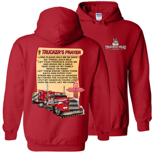 Trucker's Prayer Christian Trucker Hoodie red