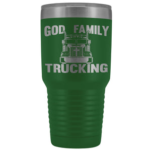 God Family Trucking Trucker Travel Cup | Trucker Tumblers  green