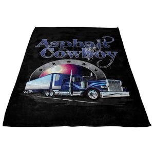 Asphalt Cowboy Trucker Fleece Throw Blanket Pete With Reefer 6