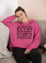 Load image into Gallery viewer, I'm A Cheer Flyer What's Your Superpower? Cheer Flyer Hoodies mock up pink