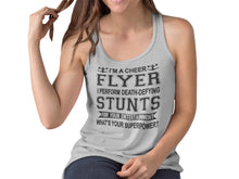 Load image into Gallery viewer, I'm A Cheer Flyer What's Your Superpower? Cheer Flyer Tank Top mock up