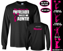 Load image into Gallery viewer, Cheer Aunt Shirt LS, My Favorite Cheerleader Calls Me Auntie