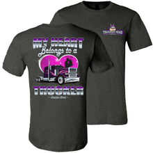 Load image into Gallery viewer, My Heart Belongs To A Trucker Wife Shirt dark gray heather