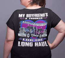 Load image into Gallery viewer, My Boyfriend's A Trucker Truckers Girlfriend T-Shirts | Trucker Head