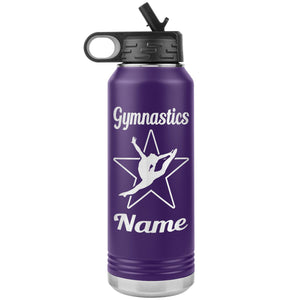 32oz Gymnastics Water Bottle Tumbler purple