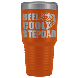 Reel Cool Stepdad 30oz. Tumblers Step Dad Travel Mug orange