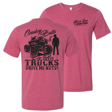 Load image into Gallery viewer, Cowboy Butts & Big Ass Trucks Cowgirl T Shirt raspberry