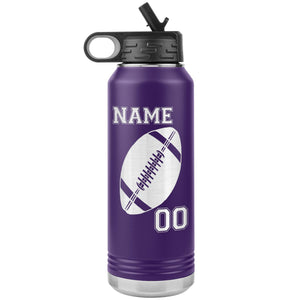 32oz. Water Bottle Tumblers Personalized Football Water Bottles purple 