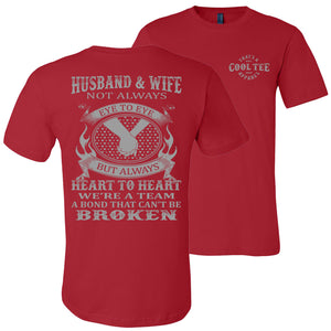 Husband & Wife Eye To Eye Heart To Heart Husband And Wife Shirts red