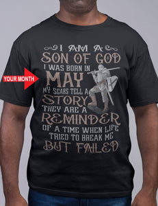 Son Of God Born In Month Christian Quote Shirts