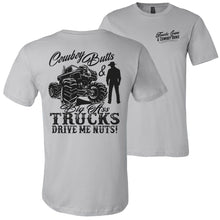 Load image into Gallery viewer, Cowboy Butts & Big Ass Trucks Cowgirl T Shirt silver