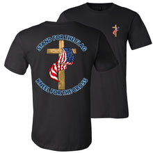 Load image into Gallery viewer, Stand For The Flag Kneel For The Cross Shirt black