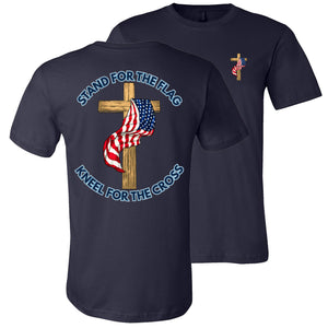 Stand For The Flag Kneel For The Cross Shirt navy