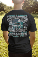 Load image into Gallery viewer, Sticks & Stones Chains & Binders Funny Flatbedder T Shirt
