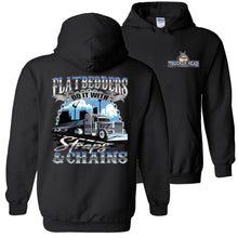 Load image into Gallery viewer, FlatBedders Do It With Straps & Chains Flatbedder Trucker Pullover Hoodie black