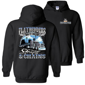 FlatBedders Do It With Straps & Chains Flatbedder Trucker Pullover Hoodie black