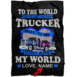 You Are My World Trucker Fleece Throw Blanket 2