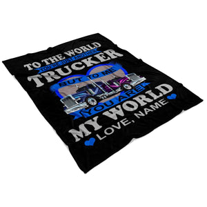 You Are My World Trucker Fleece Throw Blanket 4