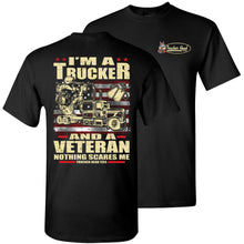 Load image into Gallery viewer, Nothing Scares Me Trucker Veteran T Shirt black