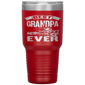 Best Grandpa Ever Trucker Cups 30 Ounce Vacuum Tumbler red
