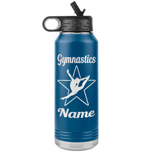 32oz Gymnastics Water Bottle Tumbler blue