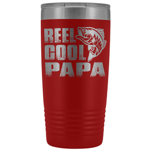 Reel Cool Papa Fishing Papa 20oz Tumbler design 2 red