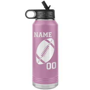 32oz. Water Bottle Tumblers Personalized Football Water Bottles light purple