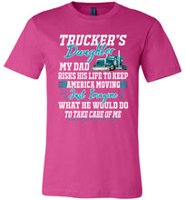 Load image into Gallery viewer, Trucker Daughter tshirt, Just Image What He Would Do For Me Berry
