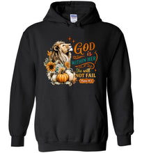 Load image into Gallery viewer, Christian Fall Hoodie God Within Her She Will Not Fall Psalm 46:5 black