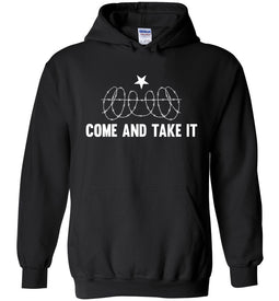 Come And Take It Razor Wire Hoodie Texas Border Shirt black