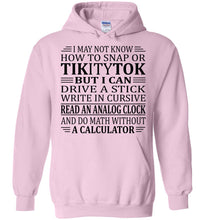 Load image into Gallery viewer, Funny Elderly Sarcastic Hoodie: I Can Drive Stick pink