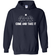 Load image into Gallery viewer, Come And Take It Razor Wire Hoodie Texas Border Shirt navy