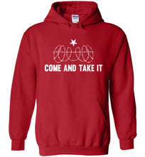 Load image into Gallery viewer, Come And Take It Razor Wire Hoodie Texas Border Shirt red