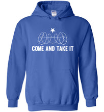 Load image into Gallery viewer, Come And Take It Razor Wire Hoodie Texas Border Shirt royal