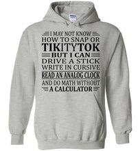 Load image into Gallery viewer, Funny Elderly Sarcastic Hoodie: I Can Drive Stick grey