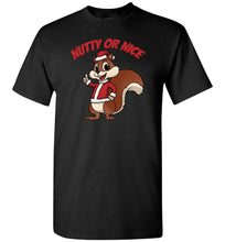 Load image into Gallery viewer, Nutty Or Nice Funny Christmas Squirrel T-shirt adult youth