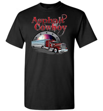 Load image into Gallery viewer, Asphalt Cowboy Bullhauler Tshirt Front Print black