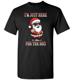 Funny Santa Shirt I'm Just Here For The Hos Christmas Gag Tee black