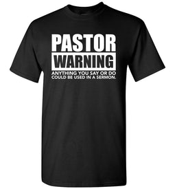 Pastor Warning Funny Pastor Shirts black