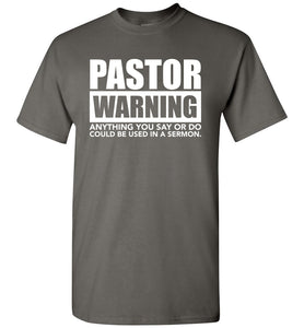 Pastor Warning Funny Pastor Shirts charcoal