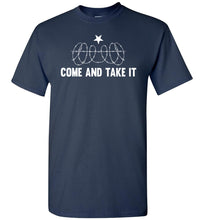 Load image into Gallery viewer, Come And Take It Razor Wire Texas Shirt Navy